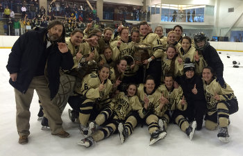 Westminster, 3-0 winners over Nobles, celebrates after winning the Div. I prep crown on Sun. March 2nd at Cushing.