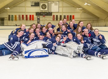 Nobles celebrates its 4-0 shutout of Loomis in the 2016 Div. I girls prep championship game Sun. March 6th.