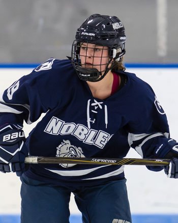 Freshman Ellie Bayard scored a pair of goals in Nobles' 4-1 win over Andover Feb. 14th. 