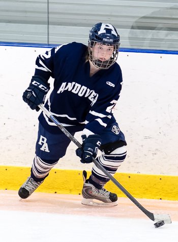 Andover sophomore Lilly Feeney scored the GWG with 5:47 left in the 3rd period as #4 Andover edged #6 New Hampton in Sat. Feb 3 action.
