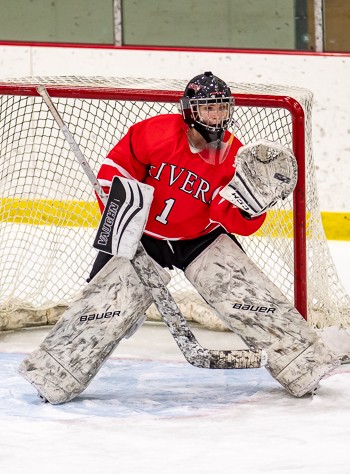 Freshman goaltender Eve Stone turned away 36 of 38 shots to lead Rivers to a 5-2 win over BB&N Wednesday.