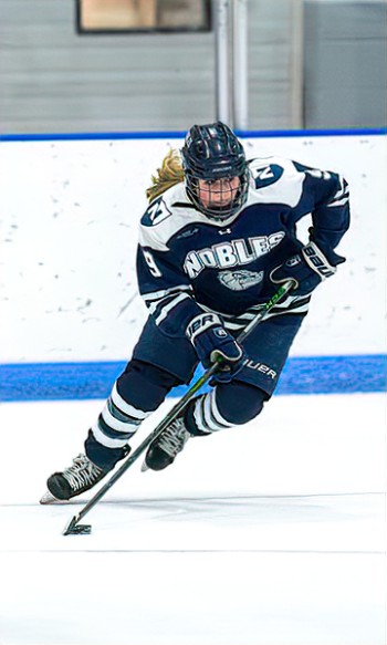 Nobles' senior F Emmy O'Leary had an assist on freshman Molly MacCurtain's game-winning goal at 12:40 of the first, and added an ENG with 47 seconds l