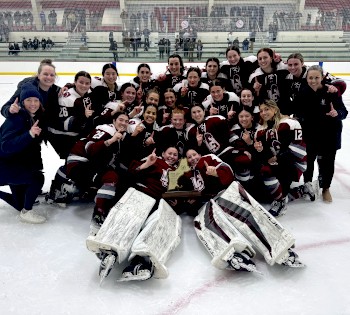 Loomis Chaffee celebrating after its 5-3 win over Andover in the Chuck Vernon (Elite 8) Tournament Championship Game on Sunday, March 9, 2025. Loomis,