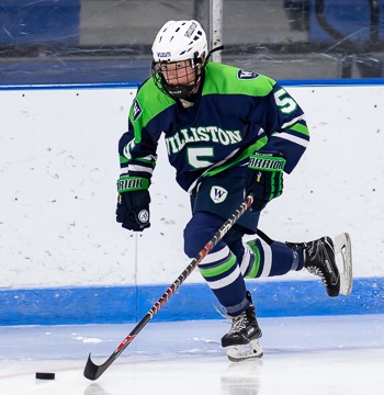 Williston junior forward Bryn Saarela in action at the Harrington Tournament.